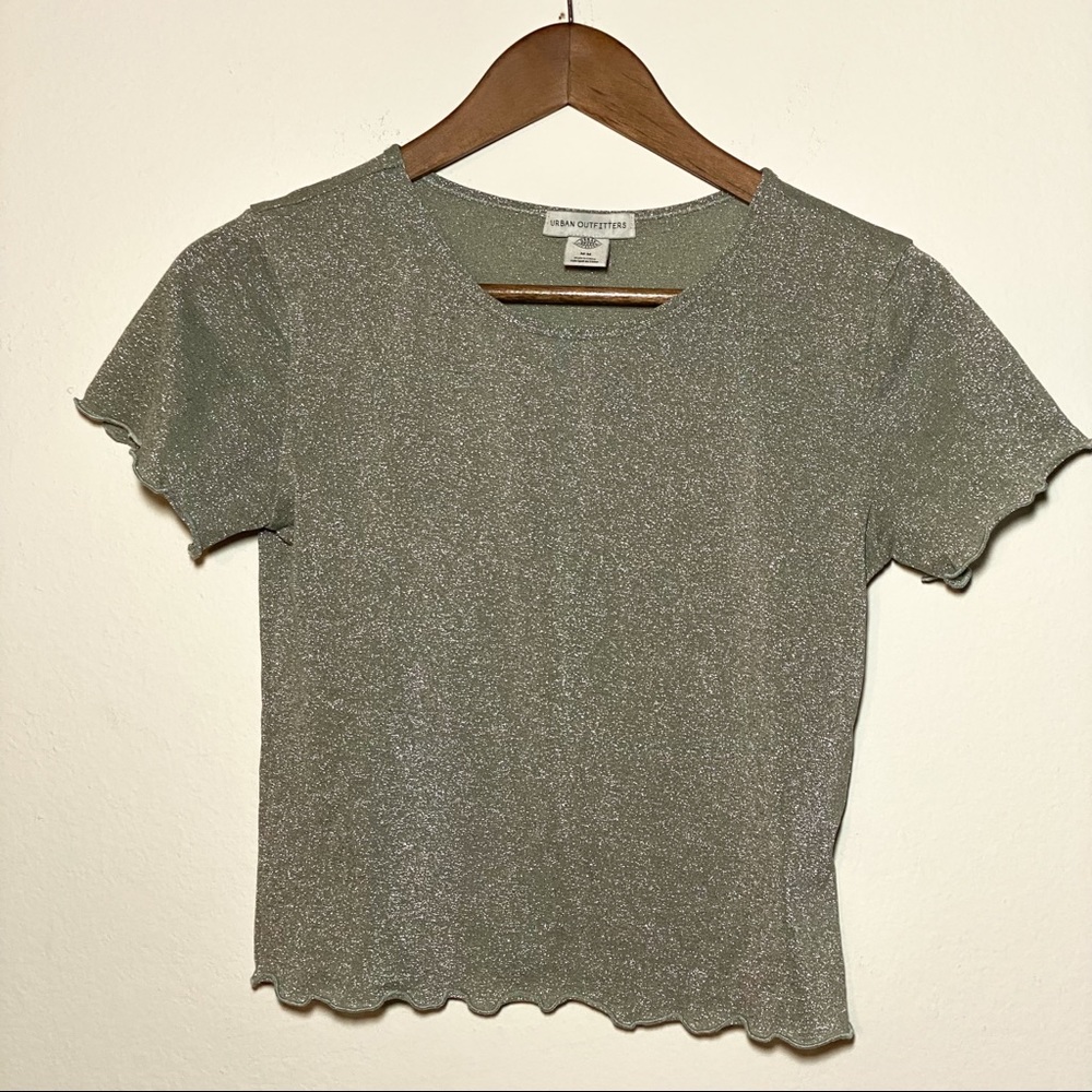 Urban Outfitters Medium Glitter Crop Top Frilly